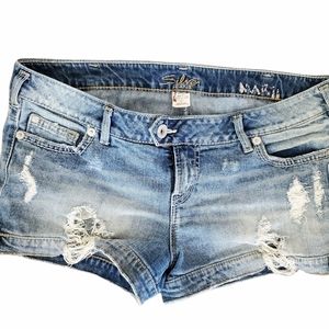 Silver Marti Distressed Destroyed Jean shorts